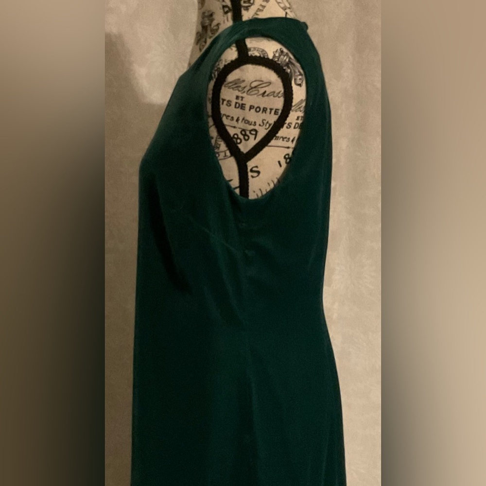 J. Crew Holiday Drop Waist Tunic Style Dress 8 Dark Green Plush Velvet - Picture 3 of 6